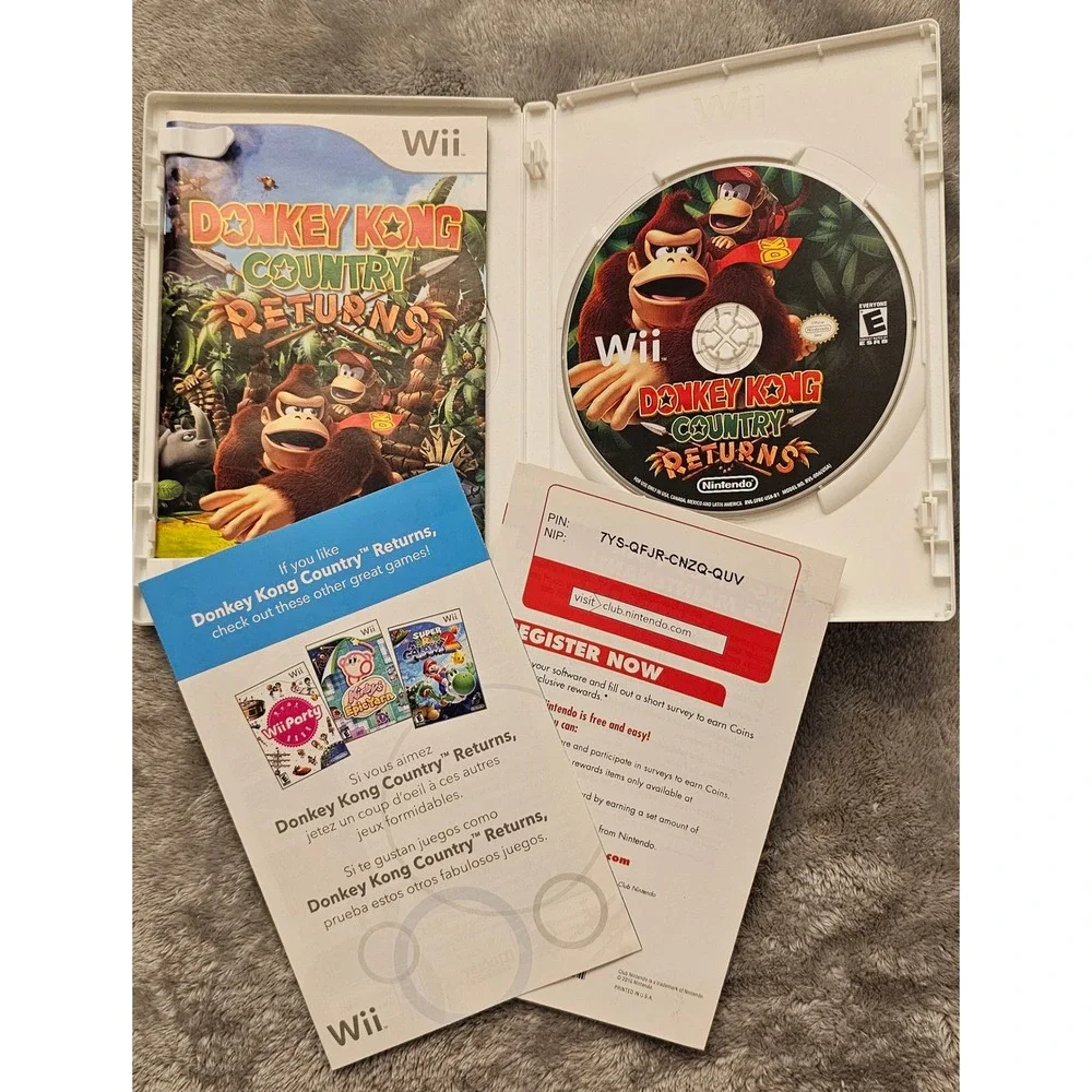 Donkey Kong Country Returns Nintendo Wii Game RVL-SF8E-USA Complete Tested